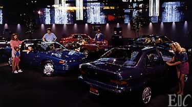 Cars and trucks on display